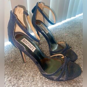 Badgley Mischka black sparkly heels